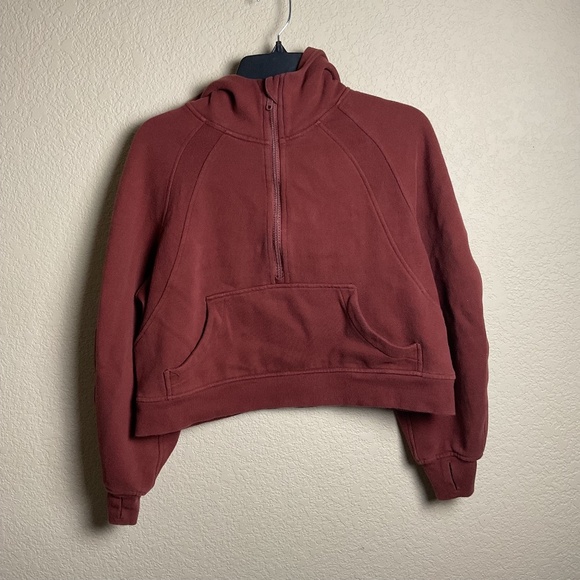 CRZ Yoga Womens Small Cropped Fleece Lined Half Zipper Funnel Neck Hoodie - Picture 1 of 7